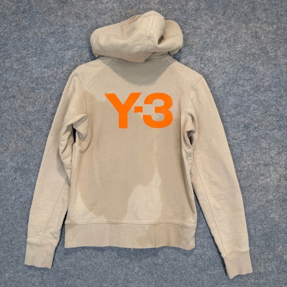 Y3 Other - Y3 Logo Hoodie Sweatshirt Adult Small French Terry Trace Khaki *stain